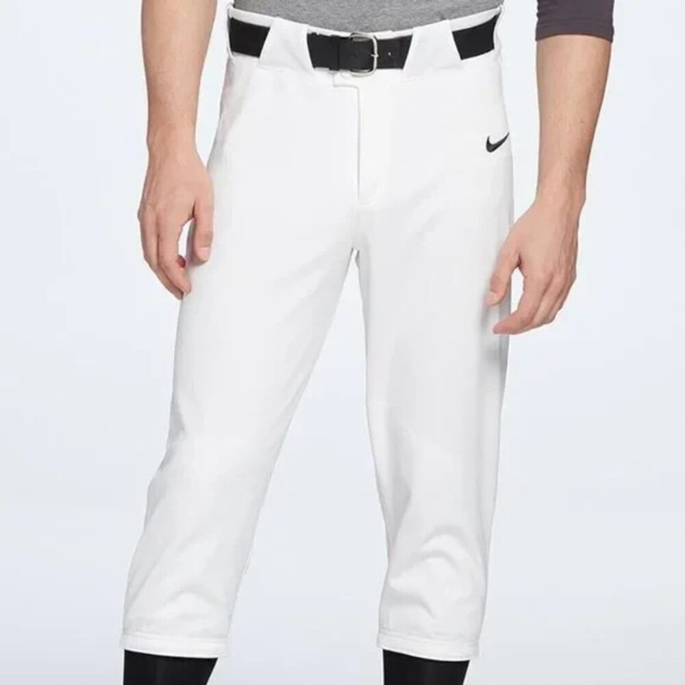 Nike Mens Vapor Baseball Pant Full Length White navy  Sz Large  BQ6437-101 NWT